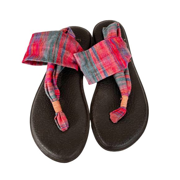 Sanuk Yoga Sling Back Thong Sandals Sz 8 - Picture 4 of 7